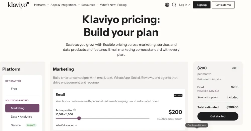 Klaviyo dla sklepu e-commerce 